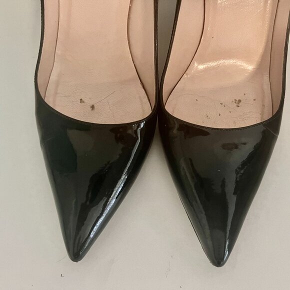 Kate Spade Vivian Black Patent Leather Pumps Heels Pointy Toe Shoe 9 - Picture 4 of 9